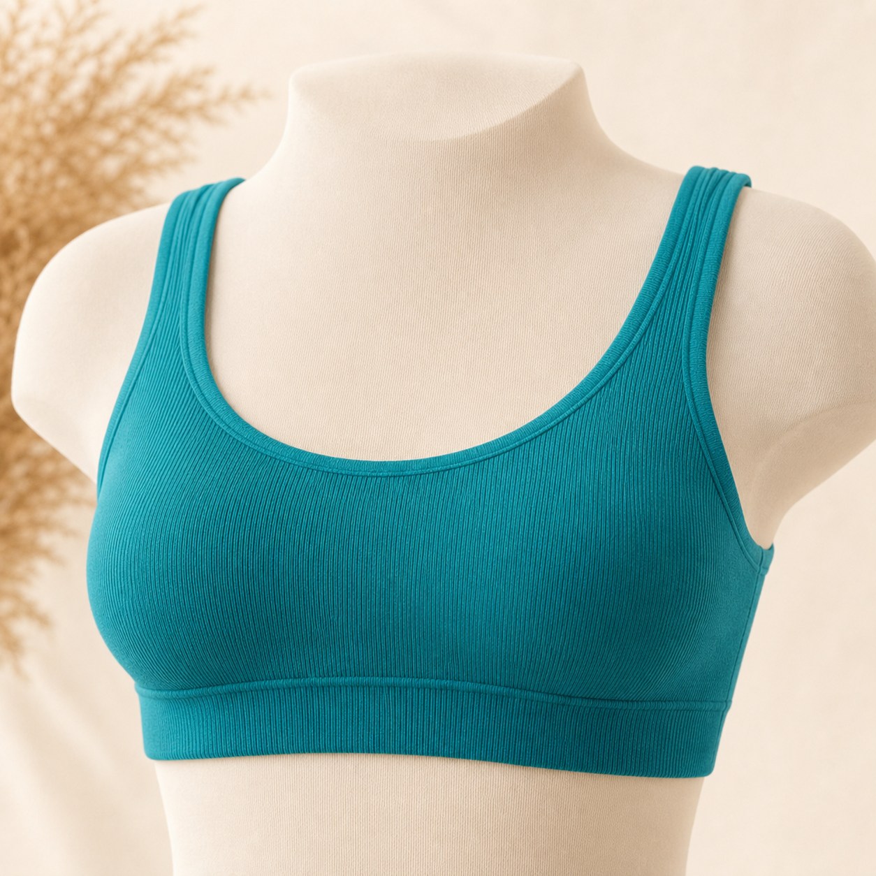 Wire-free seamless bralette with ribbed underband