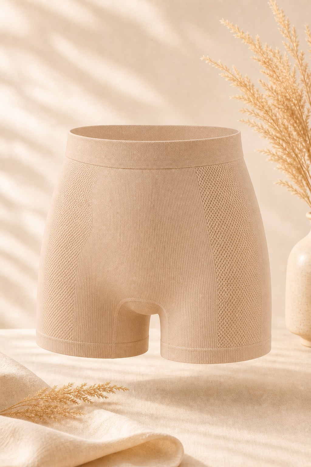 Seamless shapewear shorts with graduated compression zones